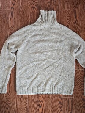 Simons Men's Light Heathered Cream Turtleneck Sweater